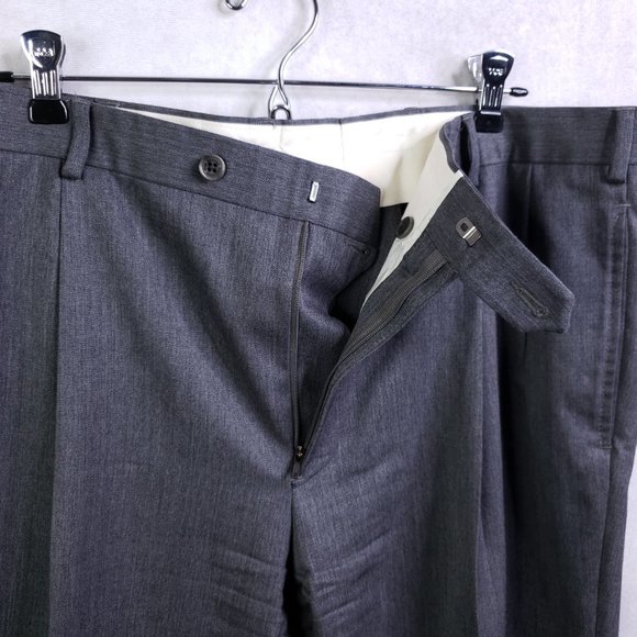 Brooks Brothers 346 Men's 38x30 (Really 36x30) Charcoal Gray Wool Dress Pants - Picture 3 of 6